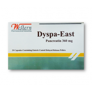 DYSPA - EAST 300 MG ( PANCREATIN ) 20 CAPSULES